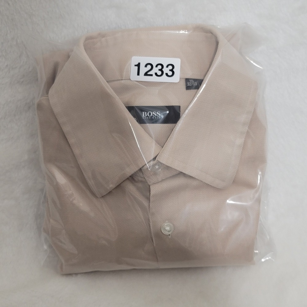 Hugo Boss Mens Shirt 15 32/33 Long Sleeve Button Up Mauve Casual Dress - Picture 12 of 12
